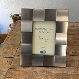 Michael Graves at home 4" x 6" Picture Frame Brushed Metal Block-Style Border